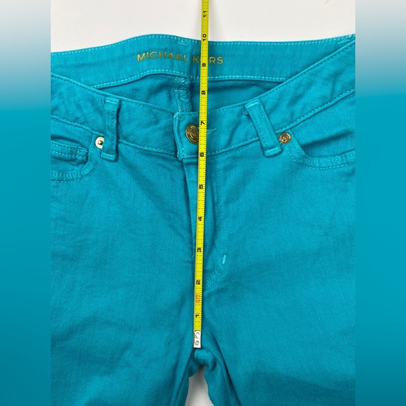 Michael Kors Turquoise Blue Straight Leg Denim Jeans Size 0 - Picture 12 of 14